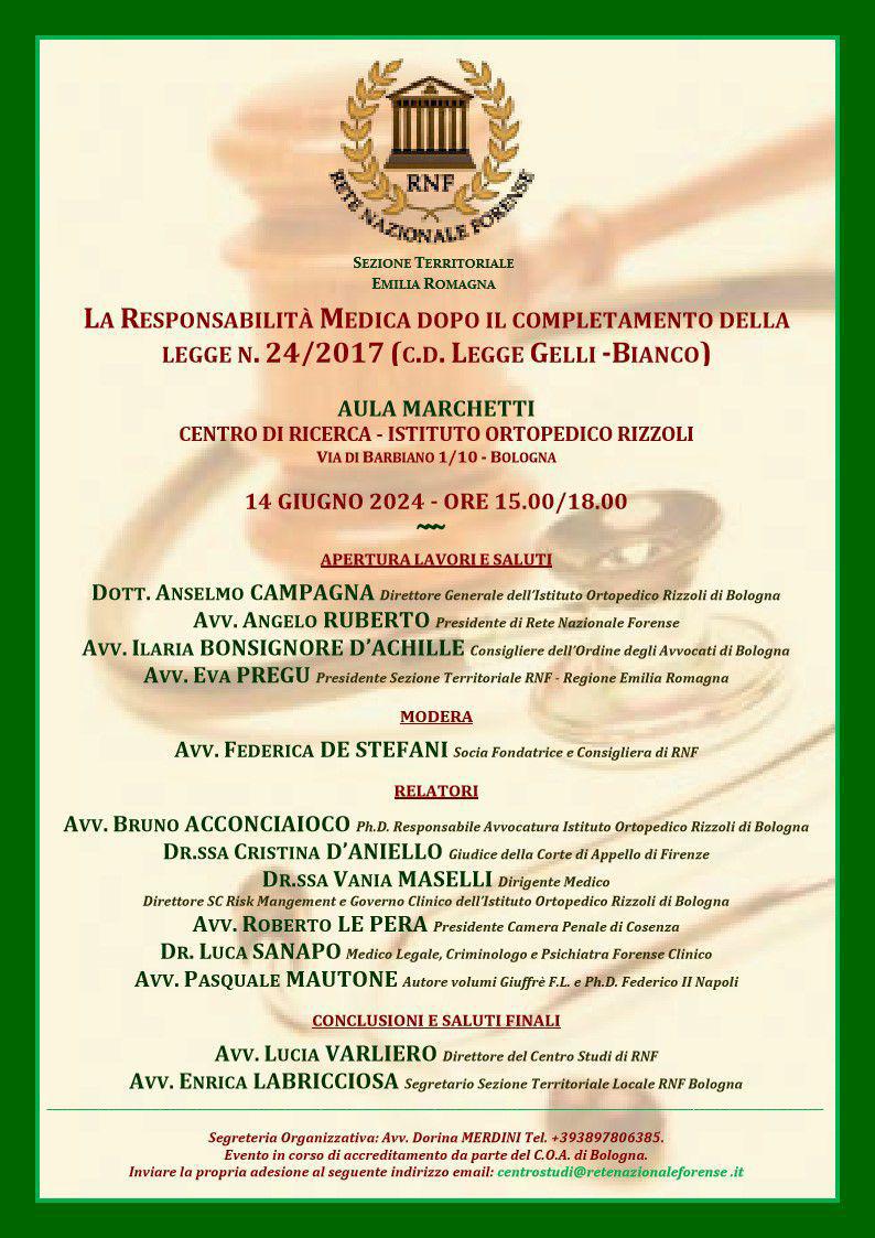 Locandina evento rete nazionale forense