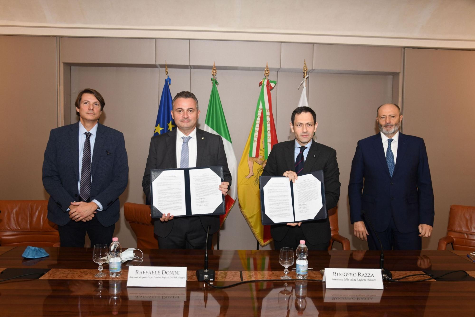 From left to right: Anselmo Campagna, Raffaele Donini, Ruggero Razza and Mario La Rocca